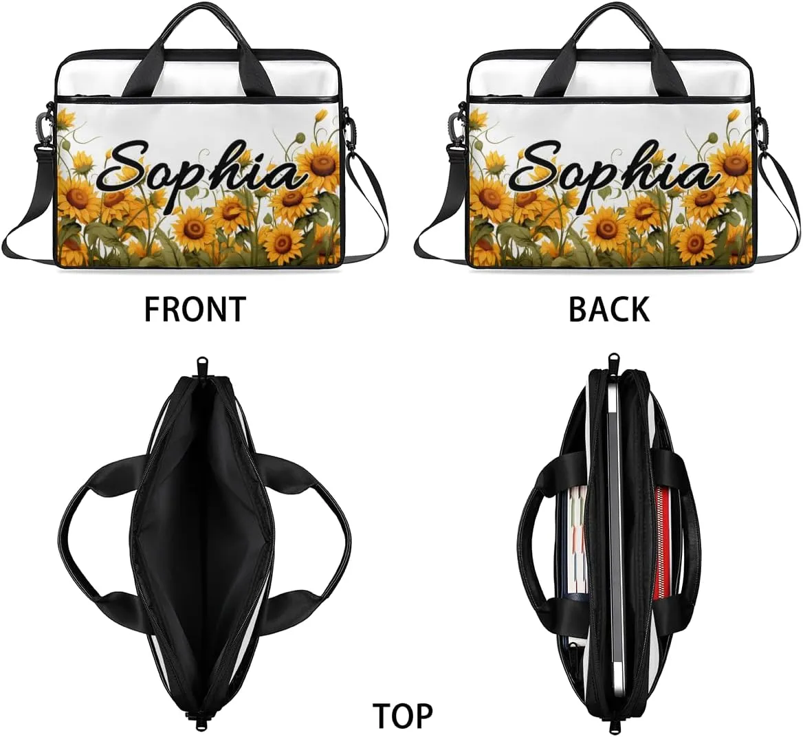 TropicalLife Personalized Laptop Bag 15 Inch Custom Sleeve Case with Handle Shoulder Strap Computer Messenger Bag