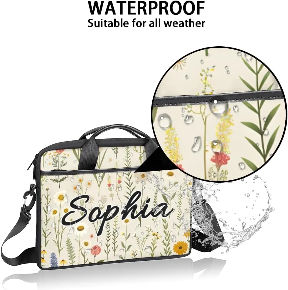 TropicalLife Personalized Laptop Bag 15 Inch Custom Sleeve Case with Handle Shoulder Strap Computer Messenger Bag