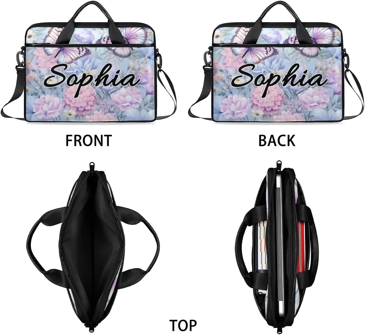TropicalLife Personalized Laptop Bag 15 Inch Custom Sleeve Case with Handle Shoulder Strap Computer Messenger Bag