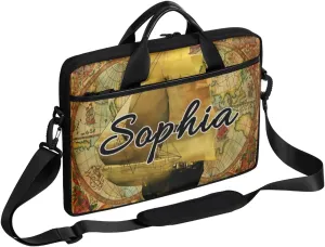 TropicalLife Personalized Laptop Bag 15 Inch Custom Sleeve Case with Handle Shoulder Strap Computer Messenger Bag