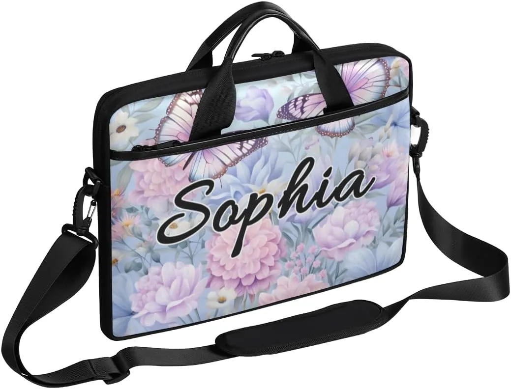 TropicalLife Personalized Laptop Bag 15 Inch Custom Sleeve Case with Handle Shoulder Strap Computer Messenger Bag