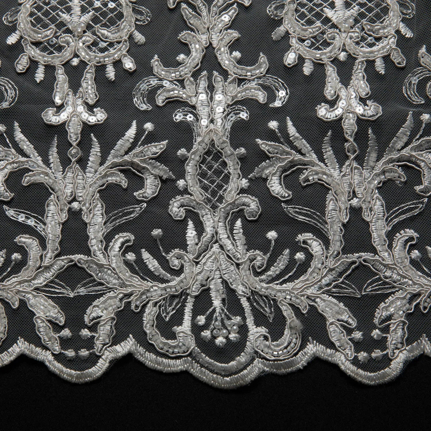 Tulle Lace Fabric Embroidered with Beautifully Intricate Design 52" Wide | Exquisite Fabric