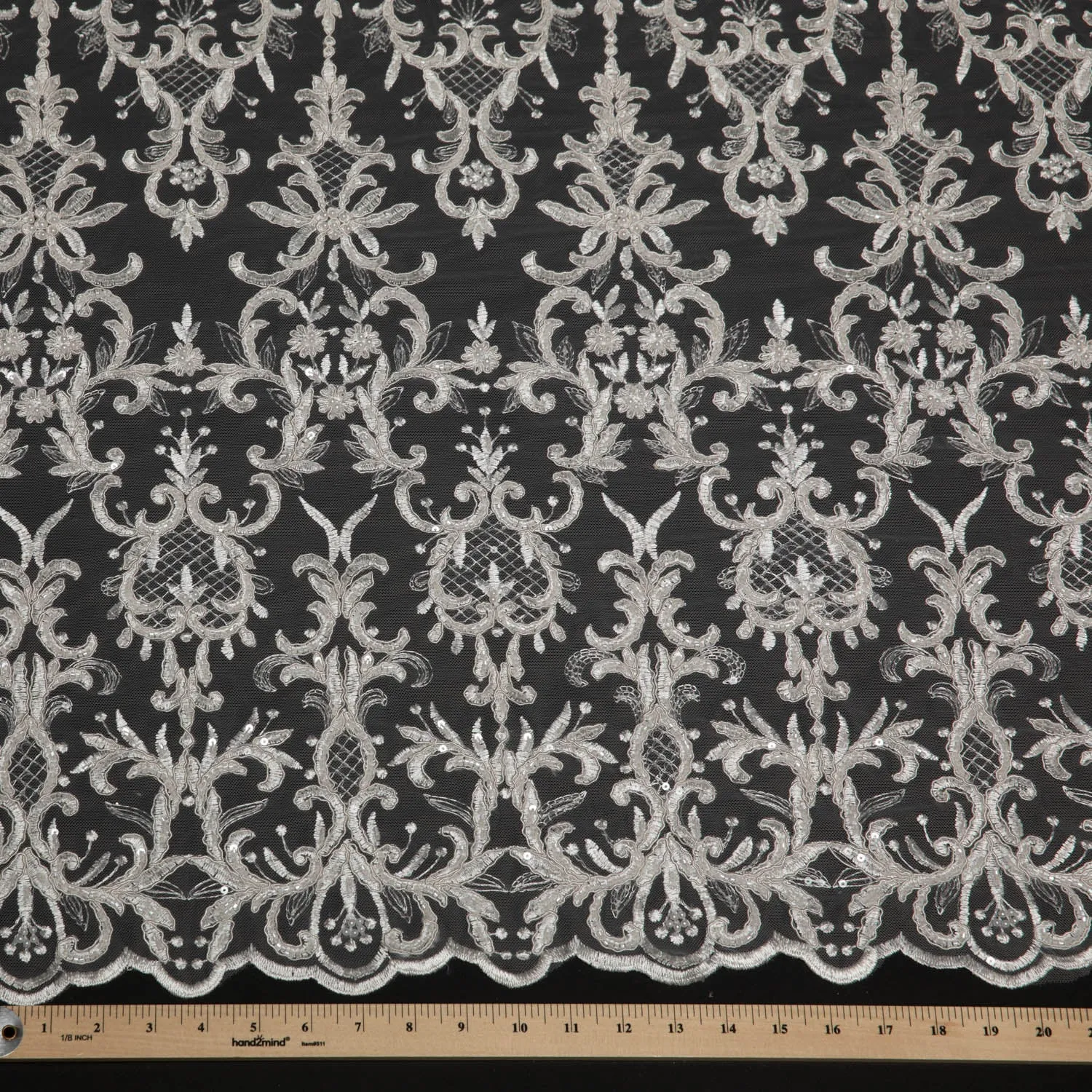 Tulle Lace Fabric Embroidered with Beautifully Intricate Design 52" Wide | Exquisite Fabric