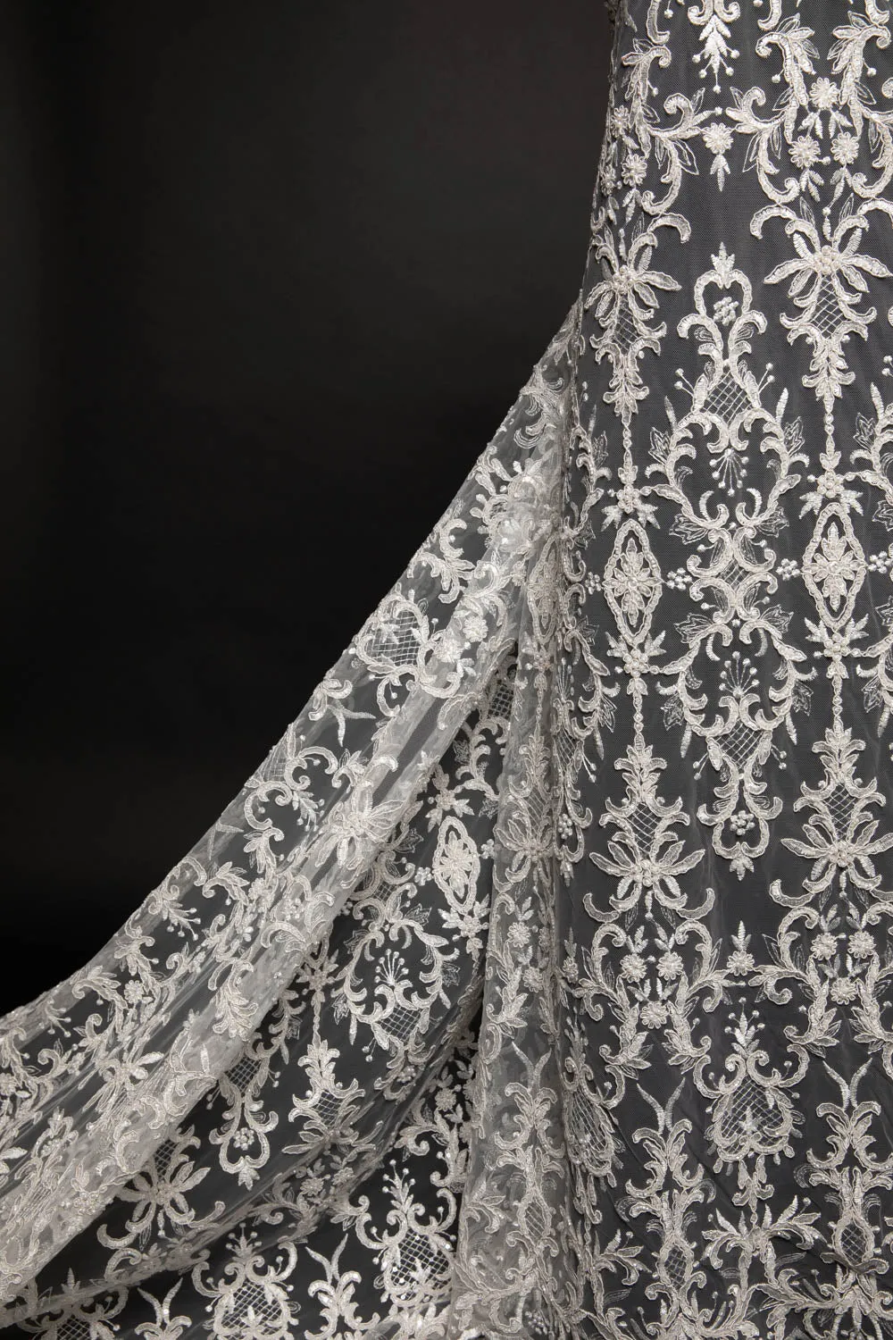 Tulle Lace Fabric Embroidered with Beautifully Intricate Design 52" Wide | Exquisite Fabric