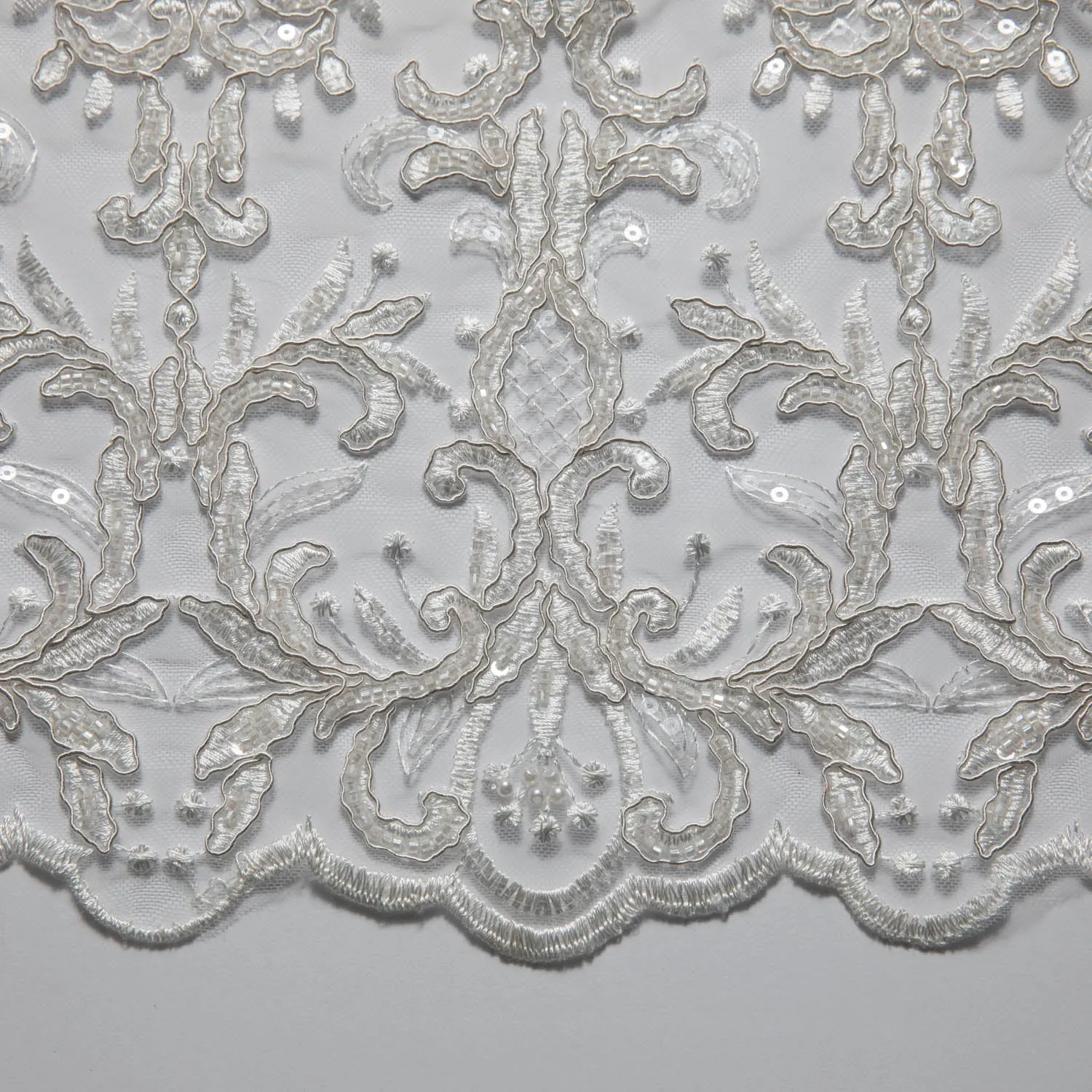 Tulle Lace Fabric Embroidered with Beautifully Intricate Design 52" Wide | Exquisite Fabric