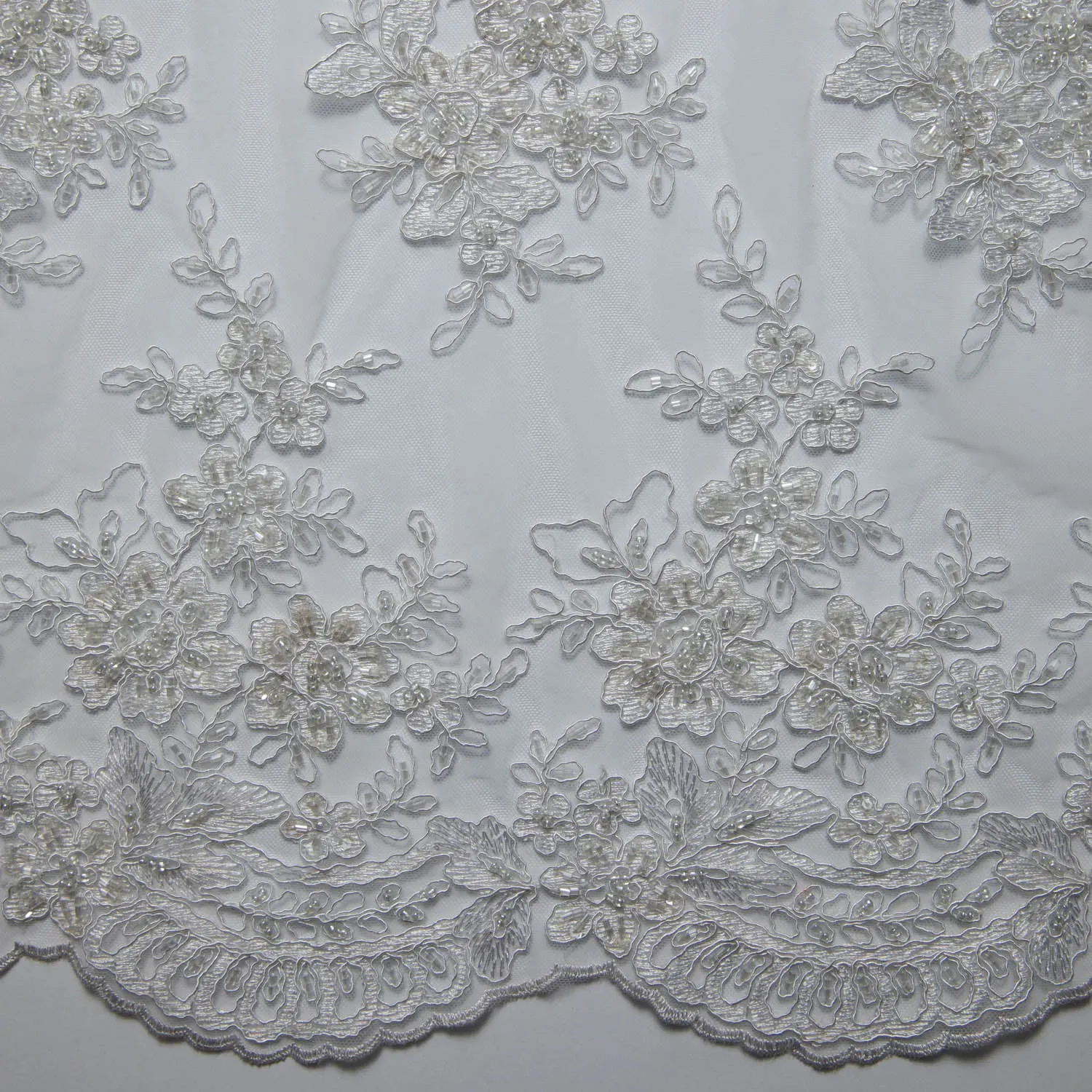 Tulle Lace Fabric Embroidered with Intricate Design 52" Wide | Exquisite Fabric