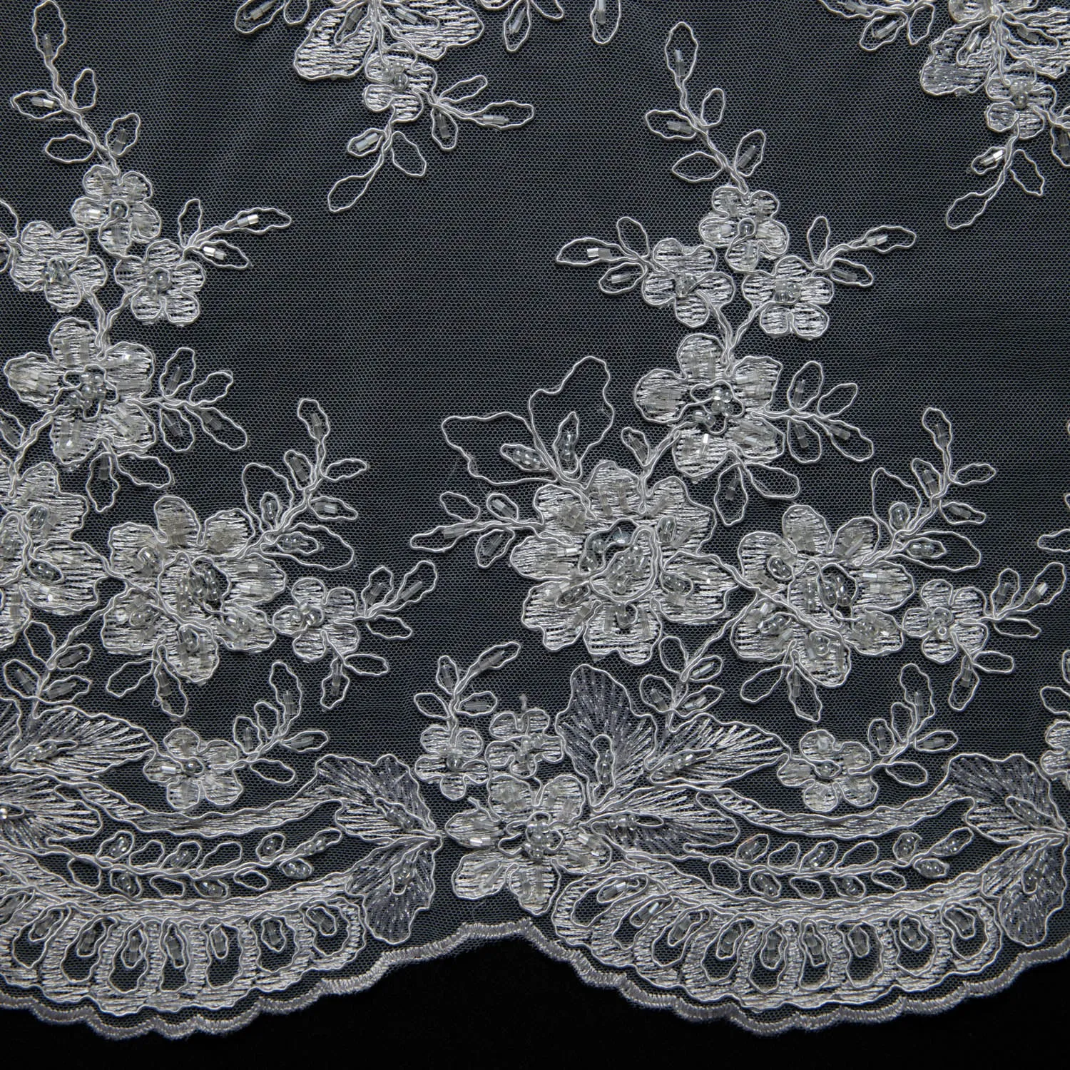 Tulle Lace Fabric Embroidered with Intricate Design 52" Wide | Exquisite Fabric