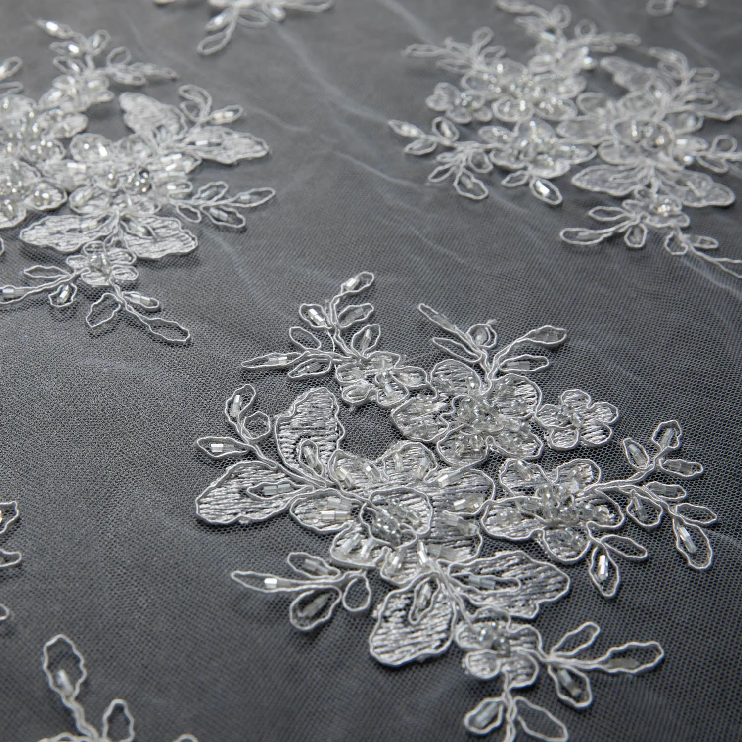 Tulle Lace Fabric Embroidered with Intricate Design 52" Wide | Exquisite Fabric