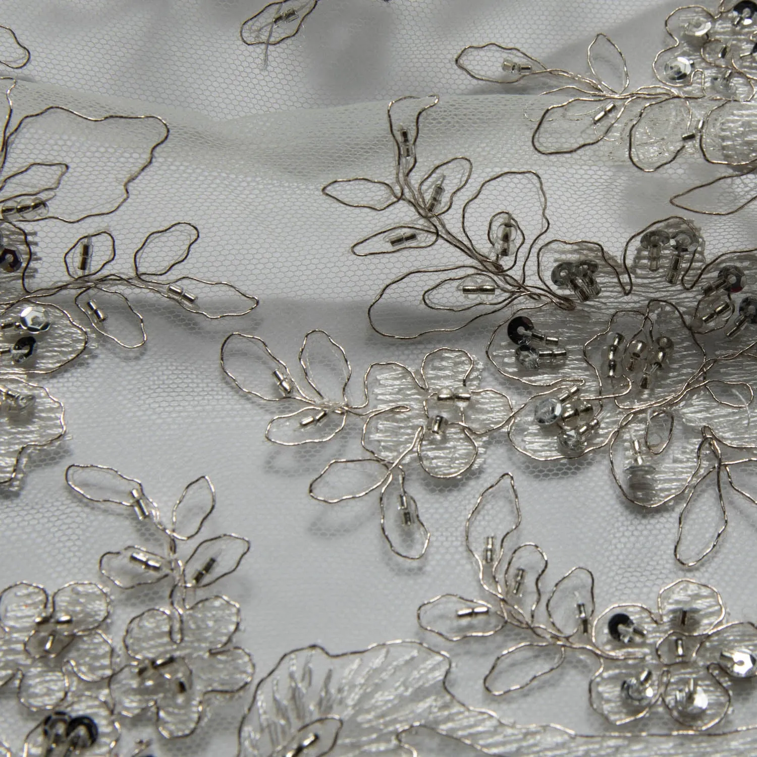 Tulle Lace Fabric Embroidered with Intricate Design 52" Wide | Exquisite Fabric