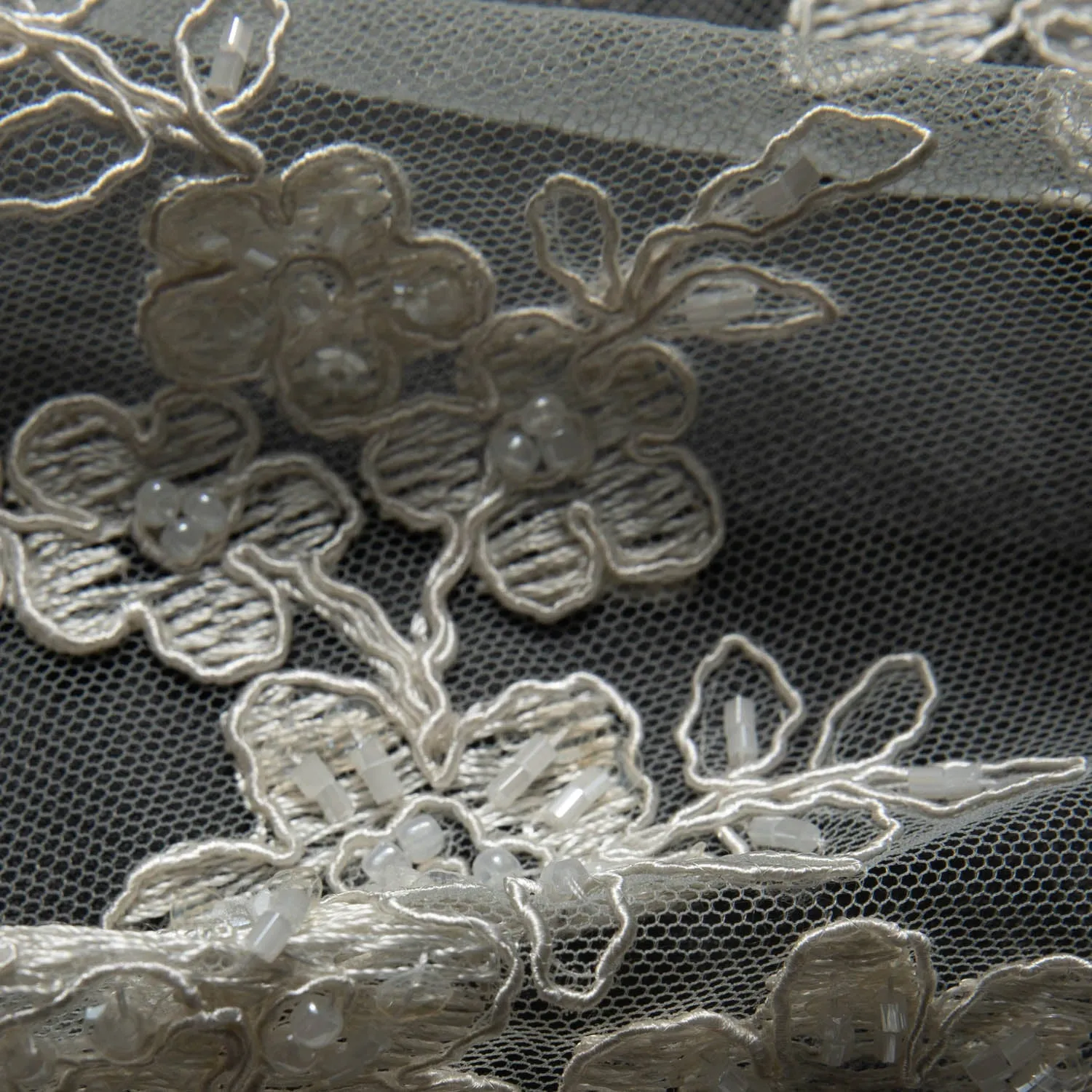 Tulle Lace Fabric Embroidered with Intricate Design 52" Wide | Exquisite Fabric