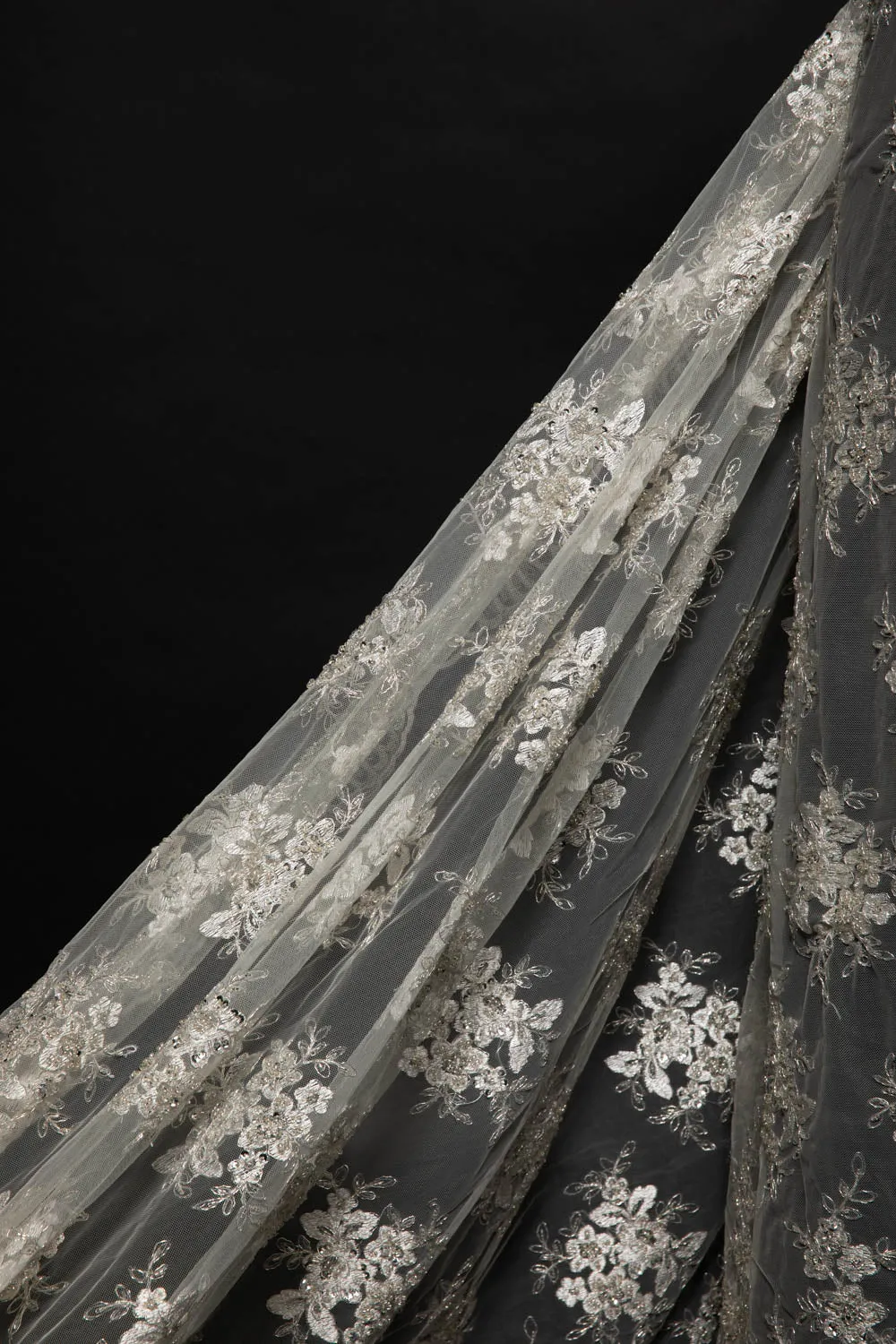 Tulle Lace Fabric Embroidered with Intricate Design 52" Wide | Exquisite Fabric