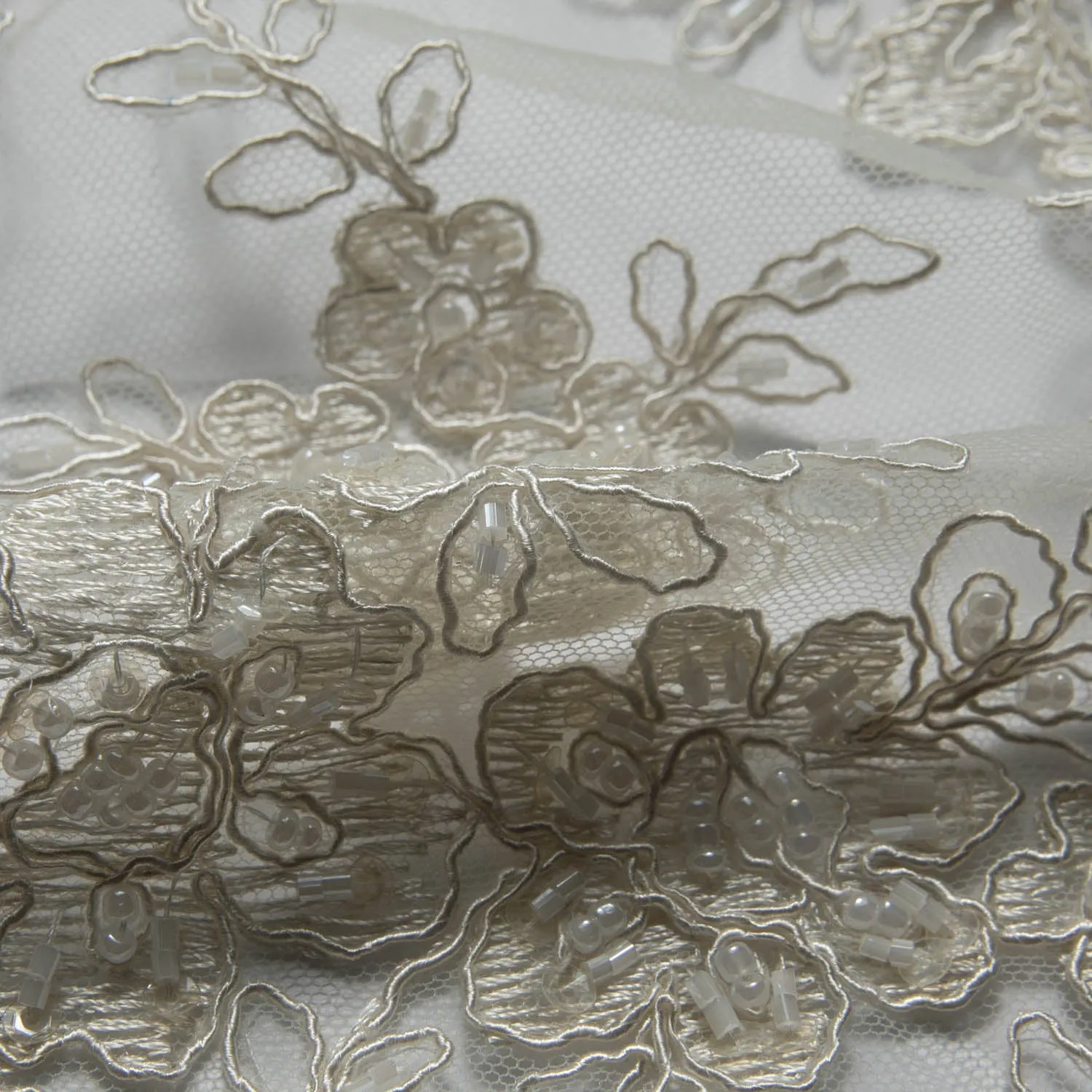 Tulle Lace Fabric Embroidered with Intricate Design 52" Wide | Exquisite Fabric