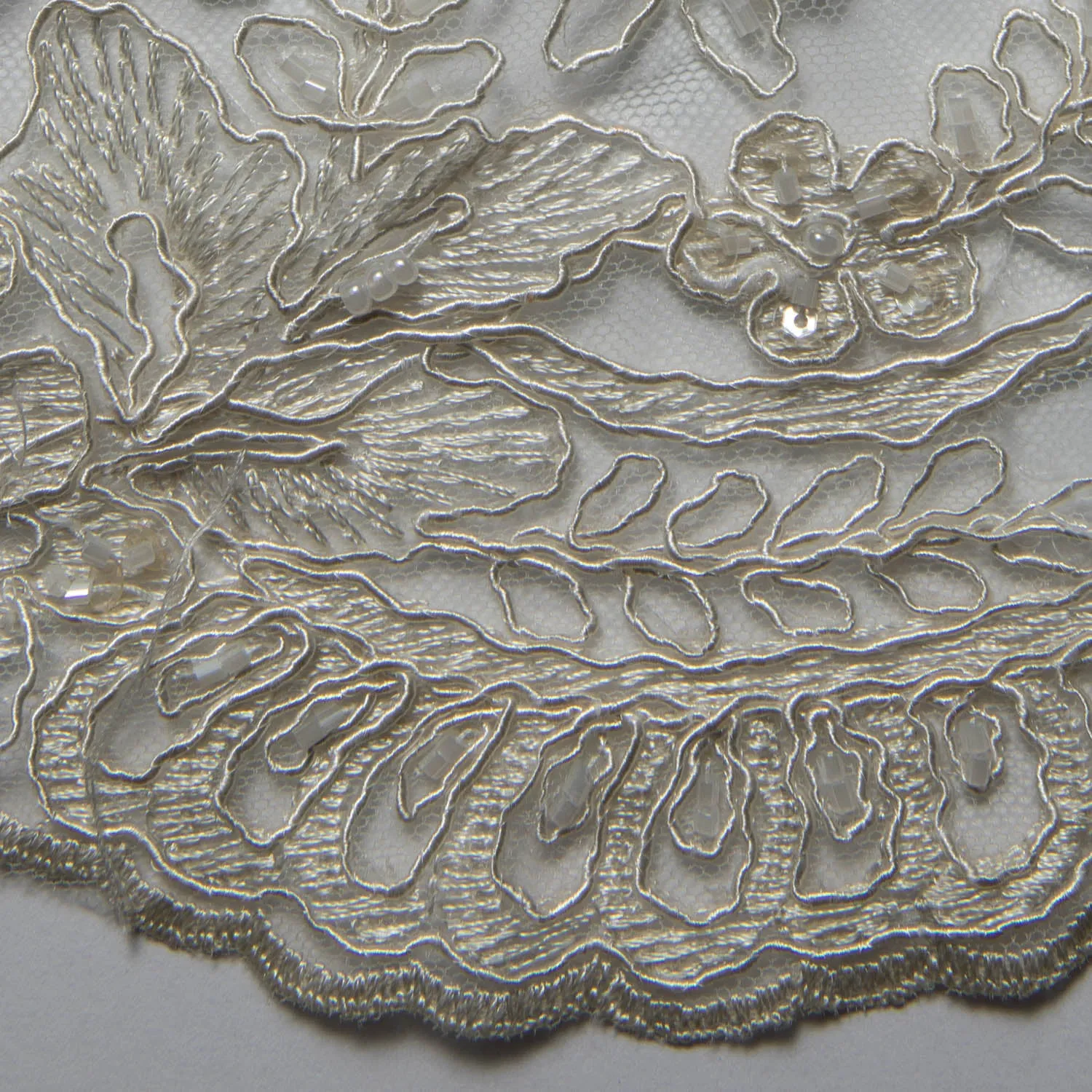 Tulle Lace Fabric Embroidered with Intricate Design 52" Wide | Exquisite Fabric