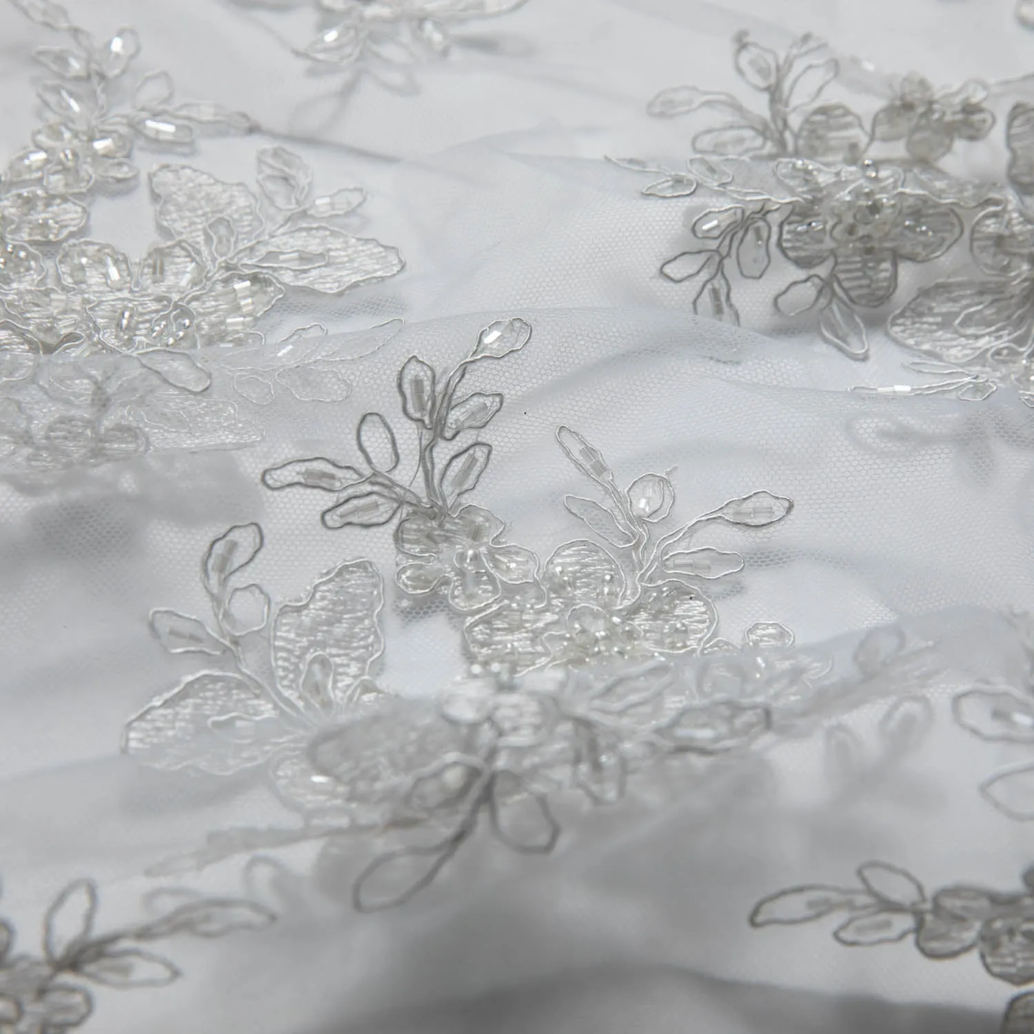 Tulle Lace Fabric Embroidered with Intricate Design 52" Wide | Exquisite Fabric