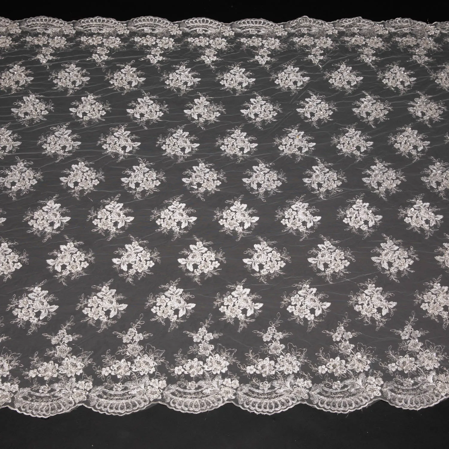 Tulle Lace Fabric Embroidered with Intricate Design 52" Wide | Exquisite Fabric