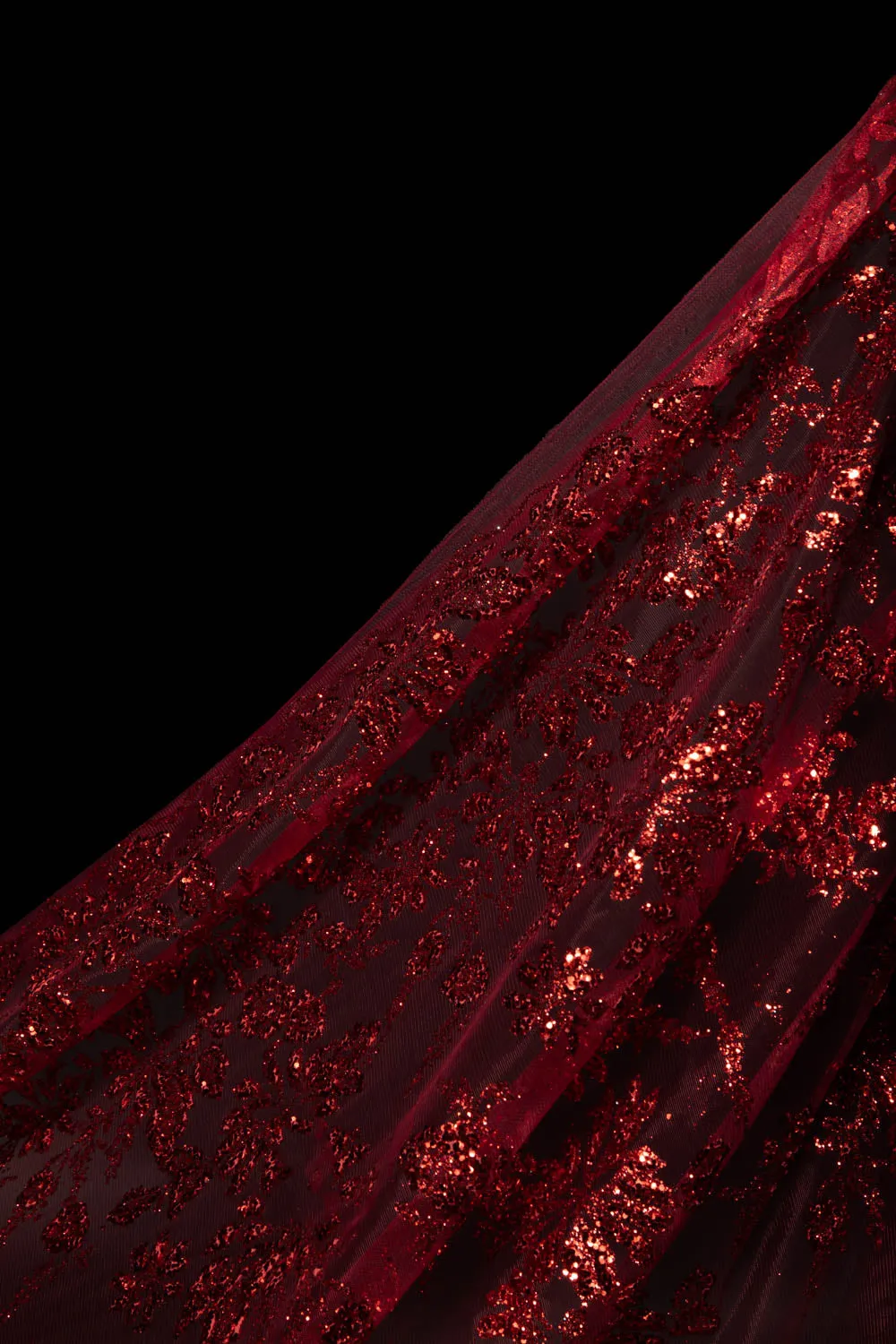 Tulle Lace Fabric with Glitter and Floral Design 58" Wide | Exquisite Fabric