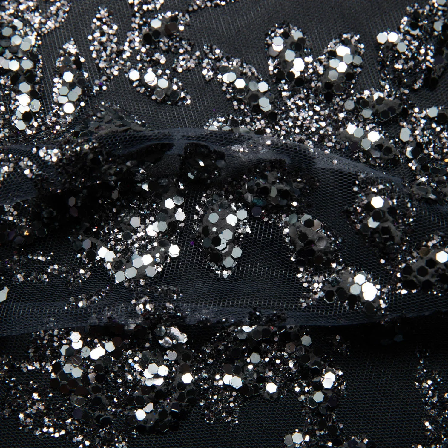 Tulle Lace Fabric with Glitter and Floral Design 58" Wide | Exquisite Fabric