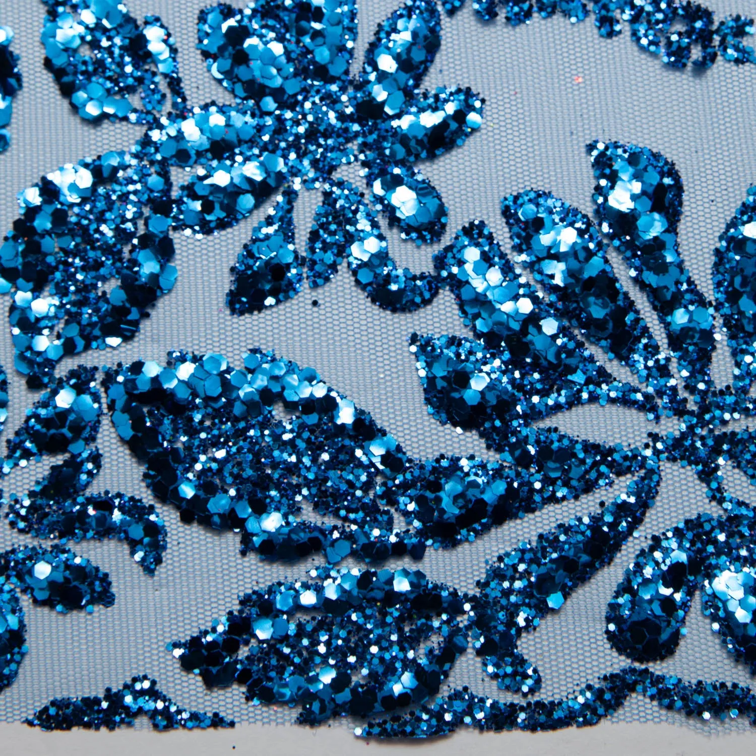 Tulle Lace Fabric with Glitter and Floral Design 58" Wide | Exquisite Fabric