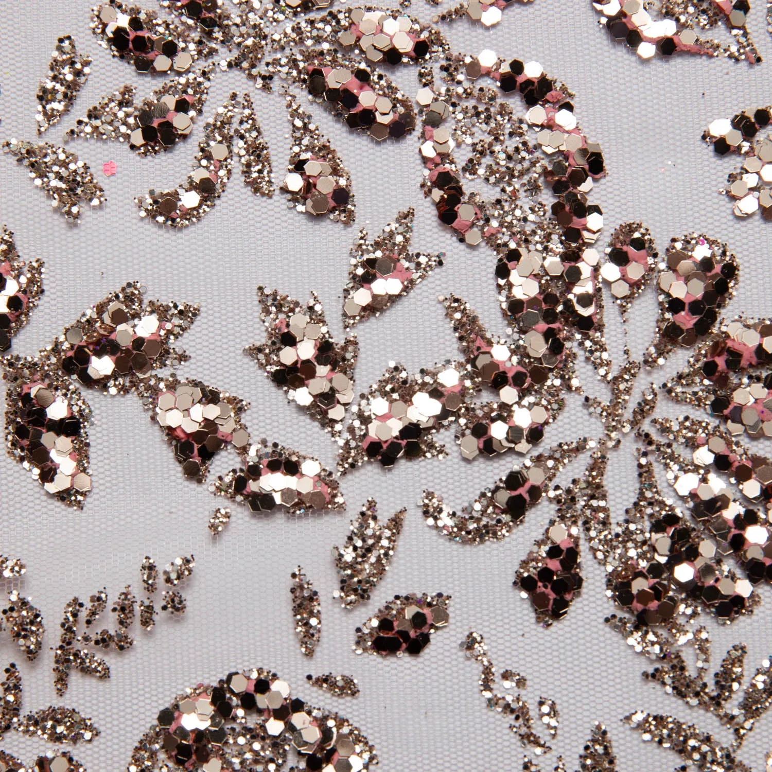 Tulle Lace Fabric with Glitter and Floral Design 58" Wide | Exquisite Fabric