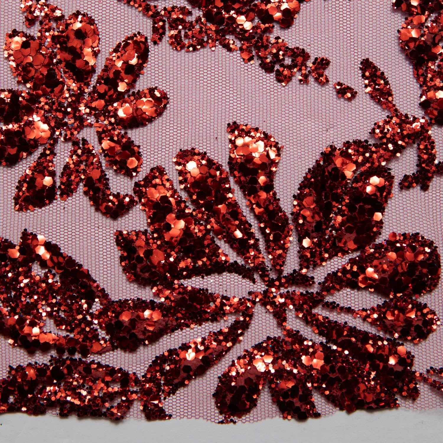 Tulle Lace Fabric with Glitter and Floral Design 58" Wide | Exquisite Fabric