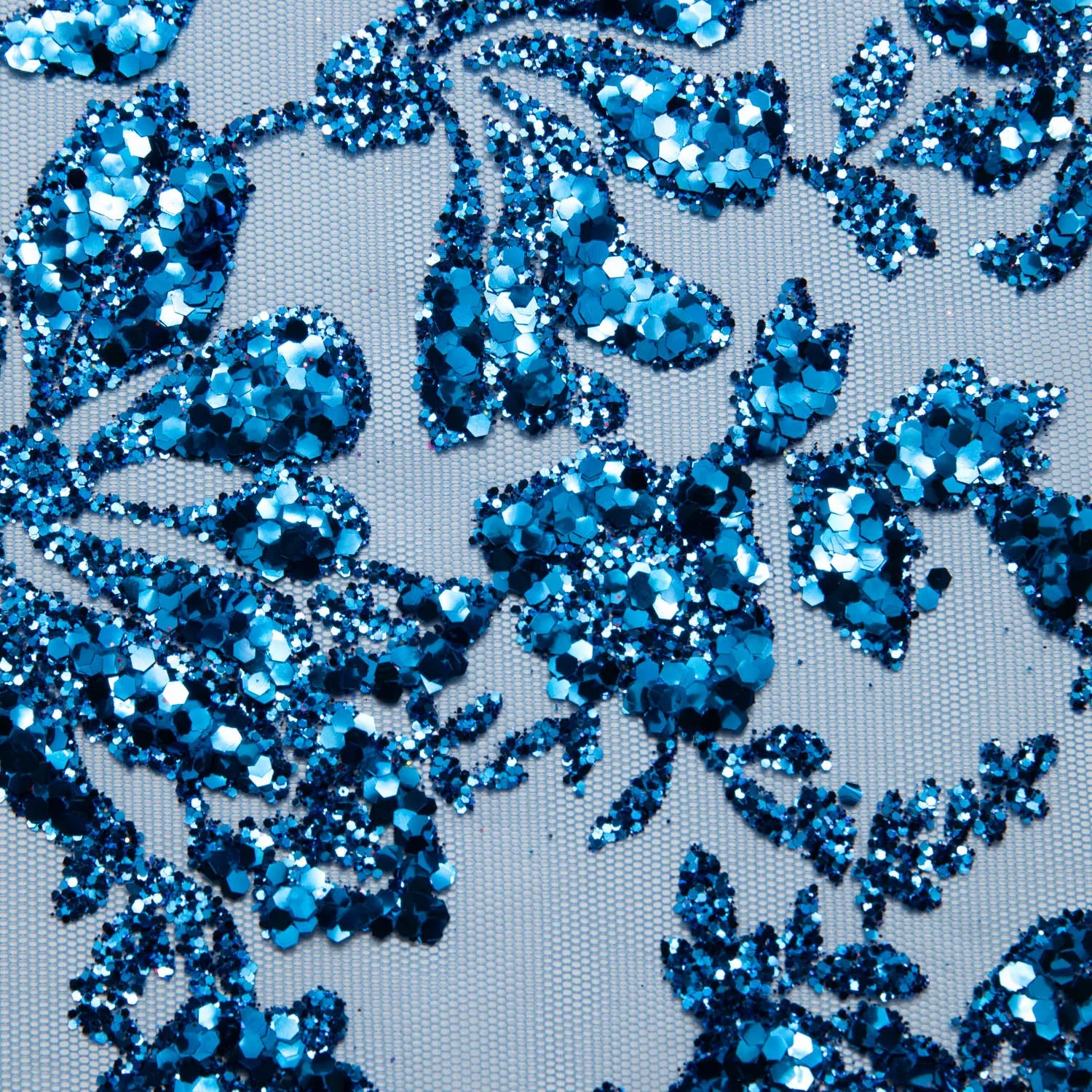 Tulle Lace Fabric with Glitter and Floral Design 58" Wide | Exquisite Fabric