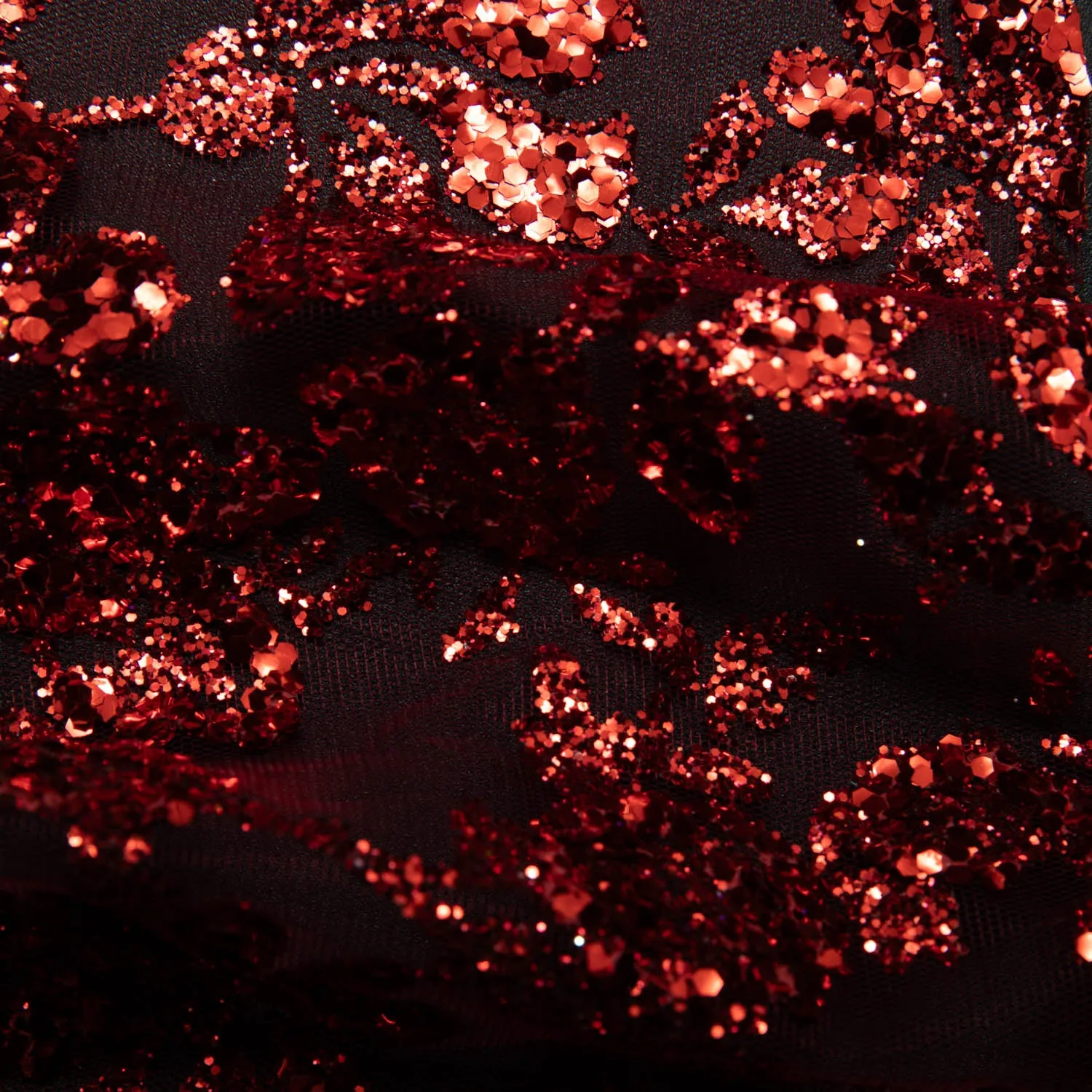 Tulle Lace Fabric with Glitter and Floral Design 58" Wide | Exquisite Fabric
