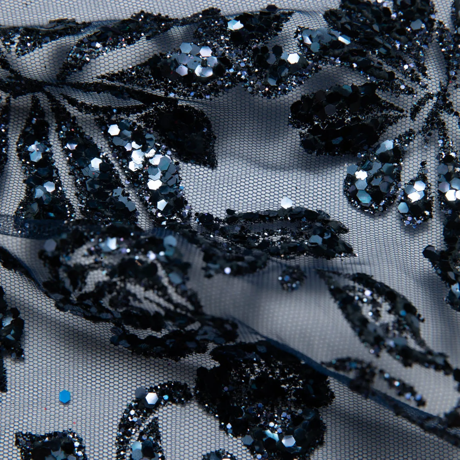 Tulle Lace Fabric with Glitter and Floral Design 58" Wide | Exquisite Fabric