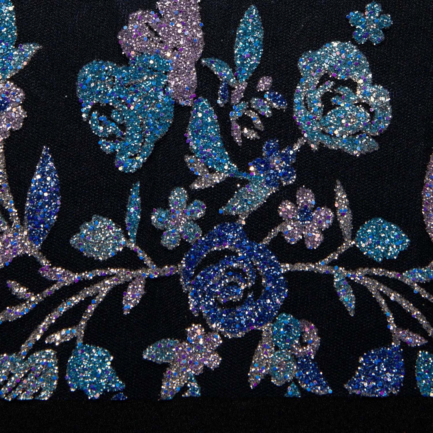 Tulle Lace Fabric with Multicolor Glitter and Floral Design 58" Wide | Exquisite Fabric