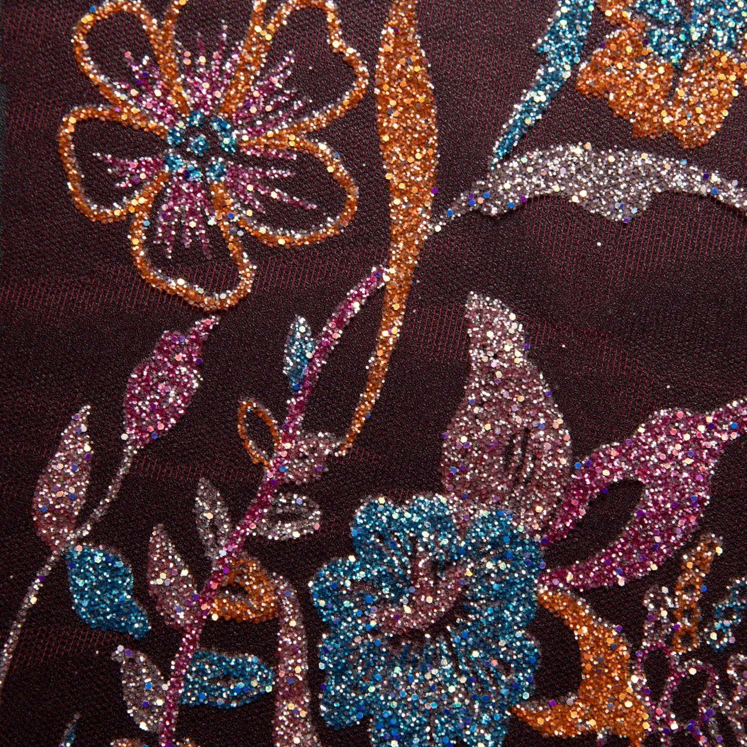Tulle Lace Fabric with Multicolor Glitter and Floral Pattern 58" Wide | Exquisite Fabric