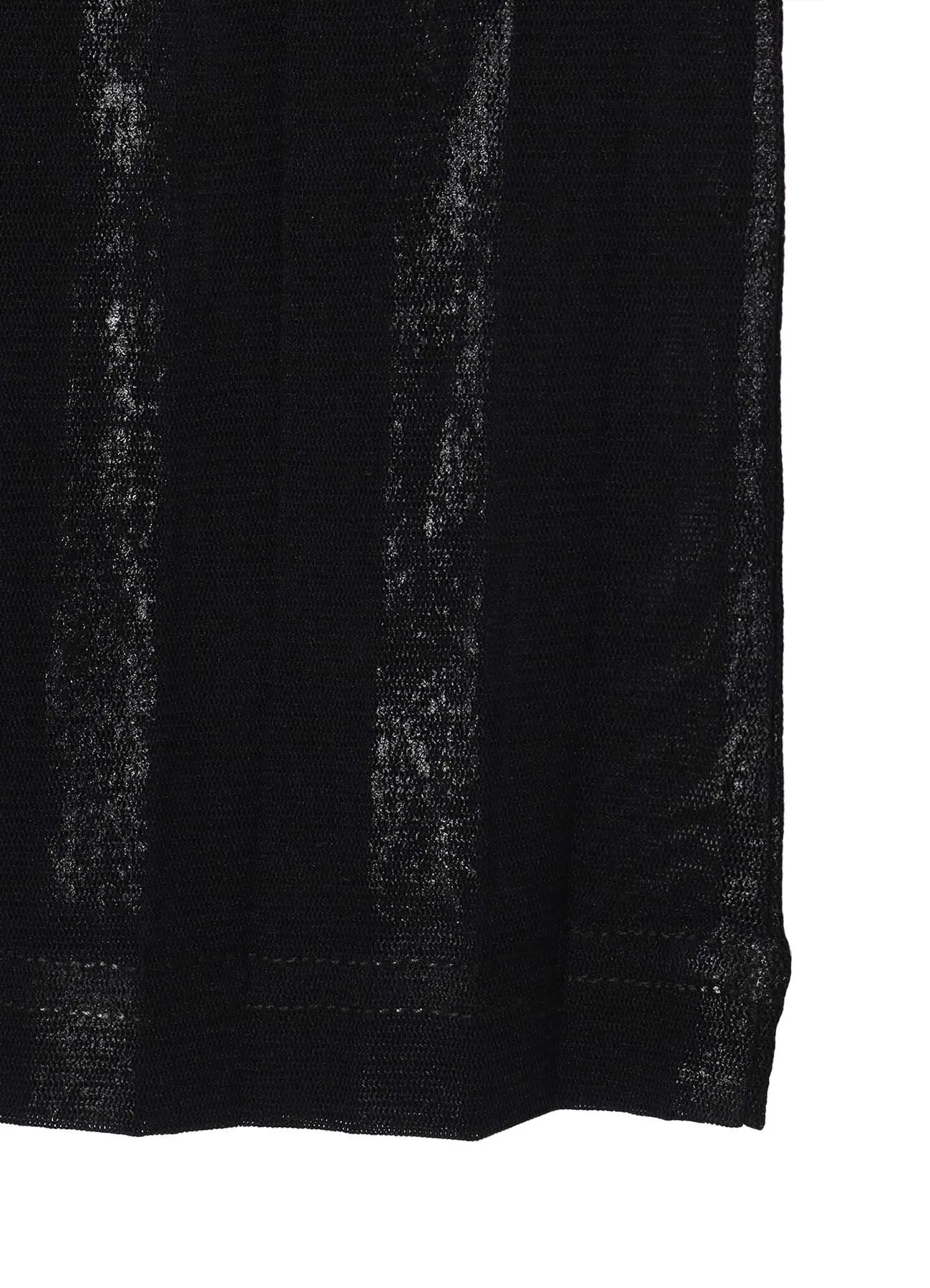 TULLE PLEATS LONG SLEEVE HIGH NECK T