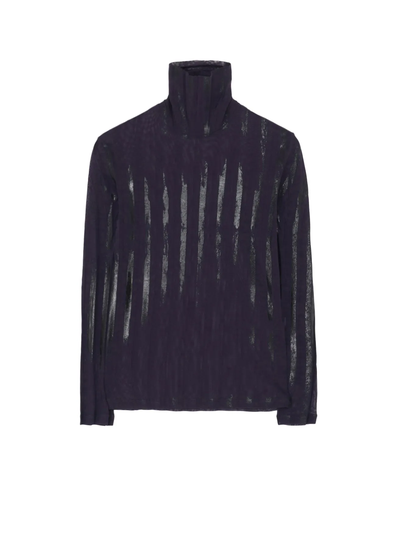 TULLE PLEATS LONG SLEEVE HIGH NECK T