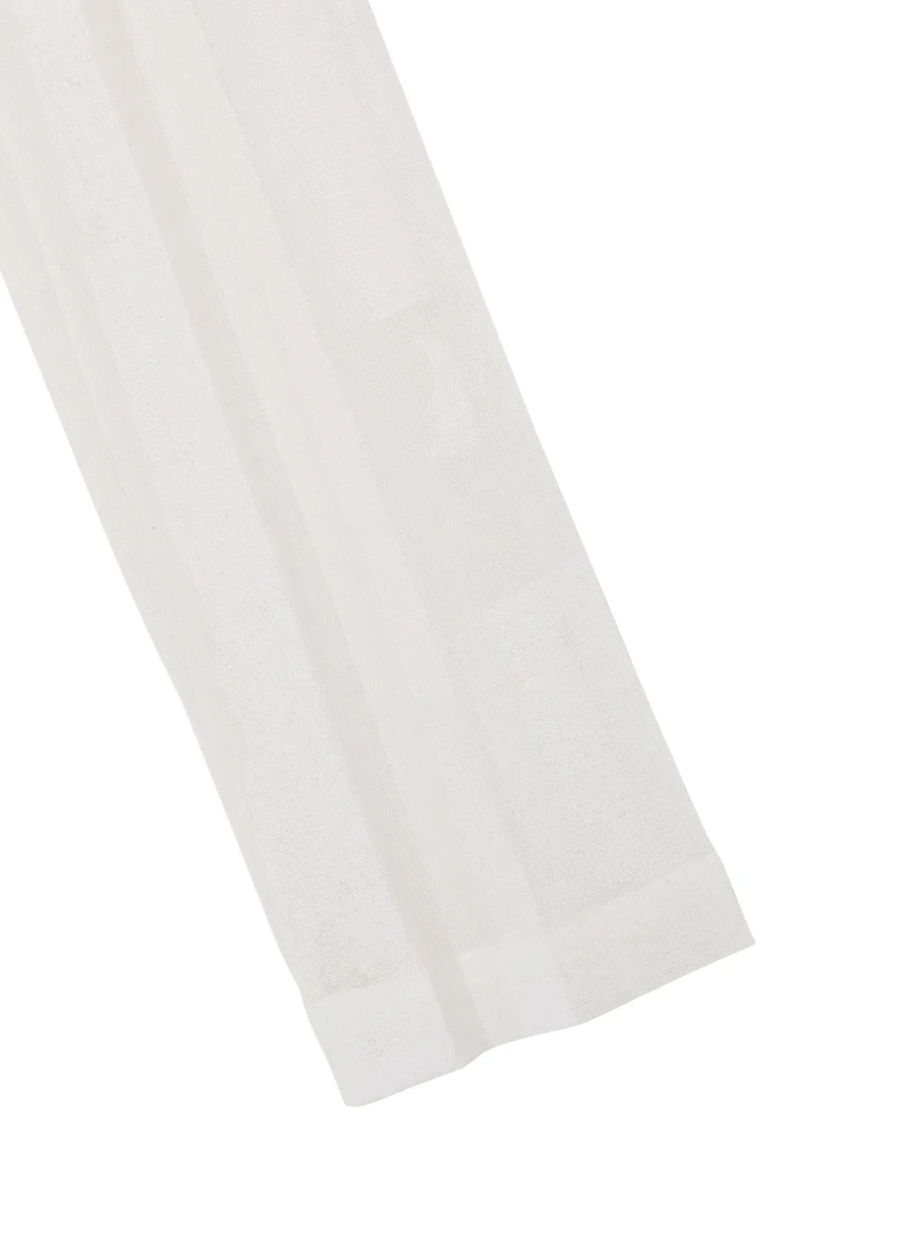 TULLE PLEATS LONG SLEEVE ROUND NECK T