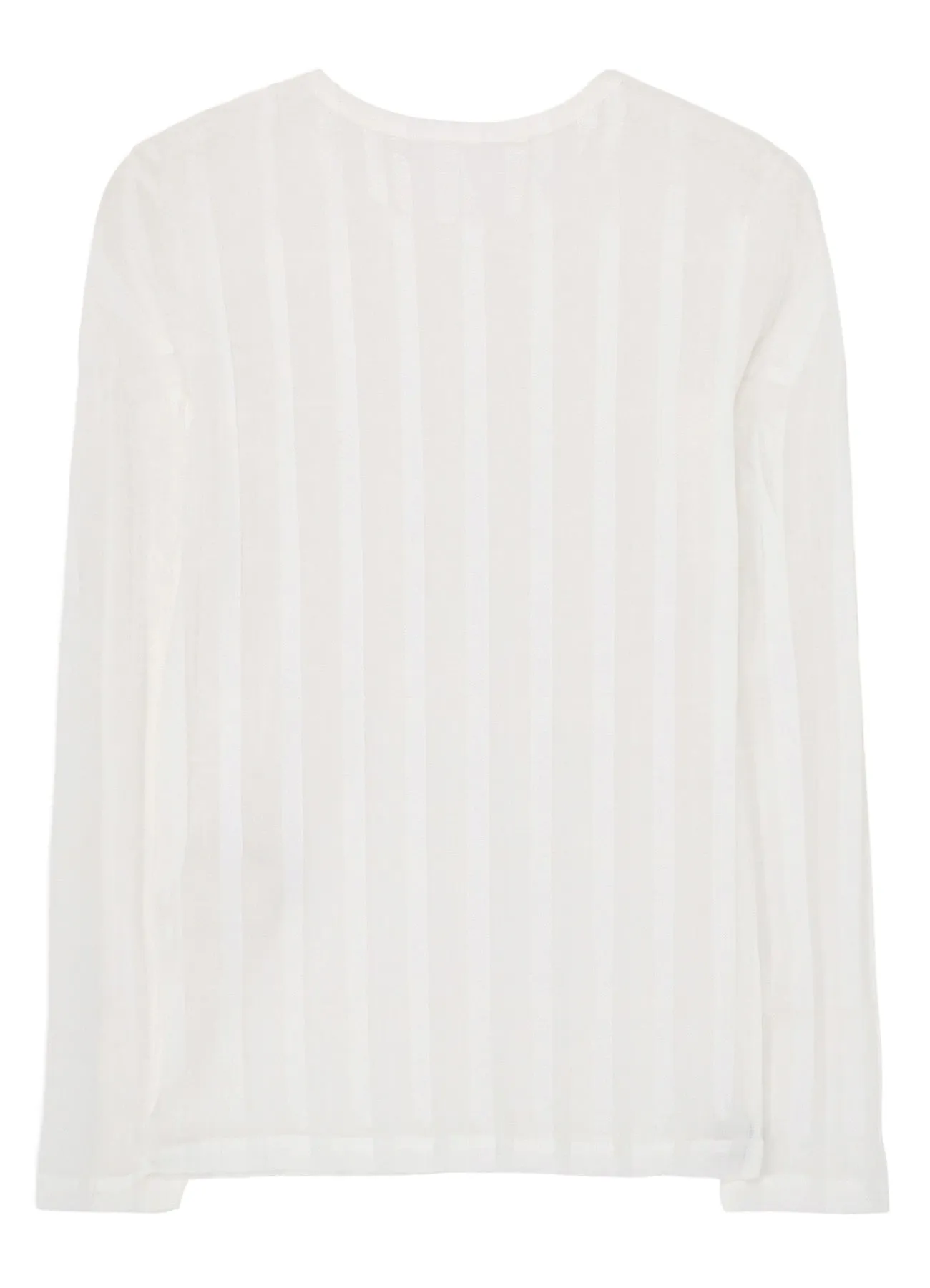 TULLE PLEATS LONG SLEEVE ROUND NECK T