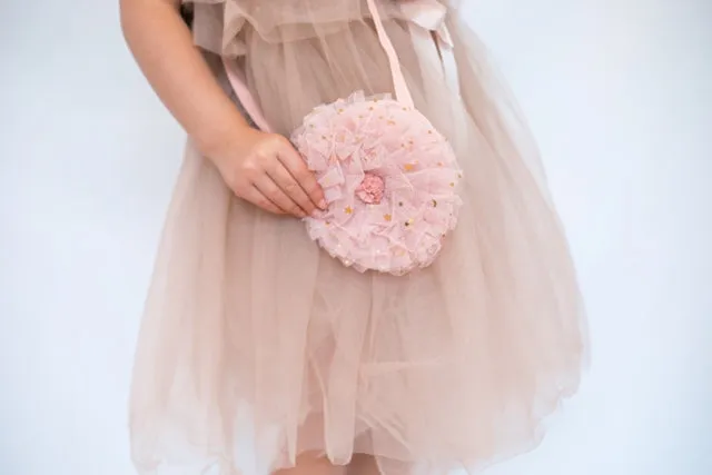 Tulle Ruffle Bags.  Cream & Pink