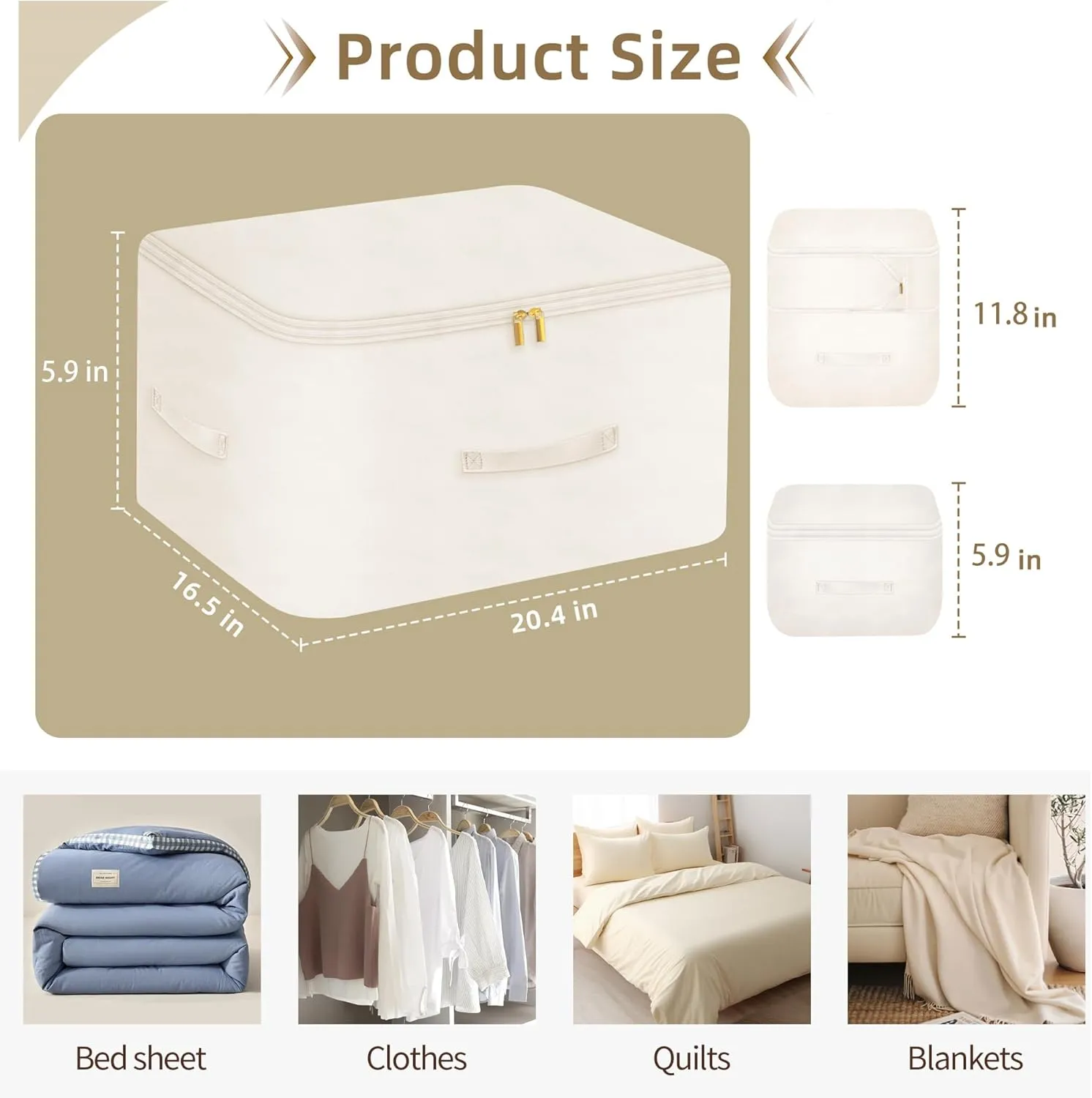 Ultra Space Saving Self Compression Organizer, Comforter Storage Bag for Clothes, Blankets, Pillows, Duvet, Comforters, Bedding Sets and Much More (Gray,L - 54 * 42 * 30cm)