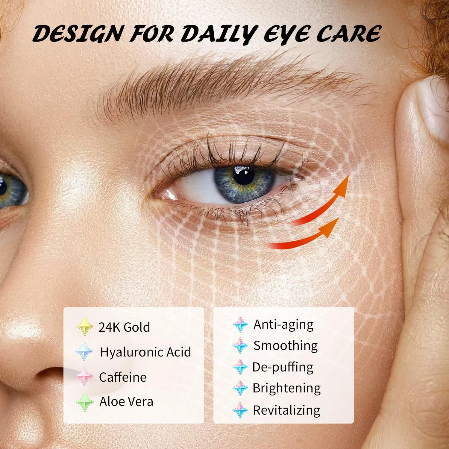 Under Eye Patches(50 Pairs), 24K Gold, Caffeine, Hyaluronic Acid, Aloe Vera Eye Masks for Dark Circles Puffy Eyes Undereye Bags, Eye Skin Care Gift Set for Bachelorette Party Favors