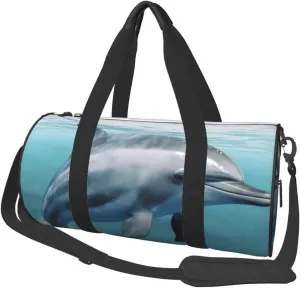 Unique 3D Animal dolphin Printed Sports Gym Bag for Men Women Foldable Duffel Bag Carry On Weekender Bag for Travel Sports