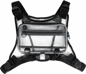 Unique Clear Bag for Stadium Events, Transparent Chest Clear Backpack for Stadium Events, Fanny Packs for Women & Men with Pockets & Adjustable Straps (Black)
