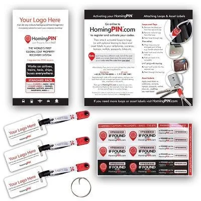 UNIQUE SECURE LOST PROPERTY TAG & KEYRING - STANDARD PACK
