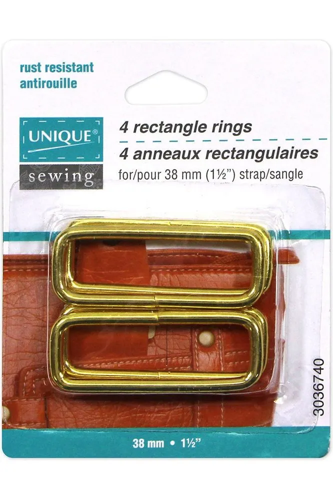 UNIQUE SEWING Rectangle Rings - 38mm (1 1/2") -  4 pcs.