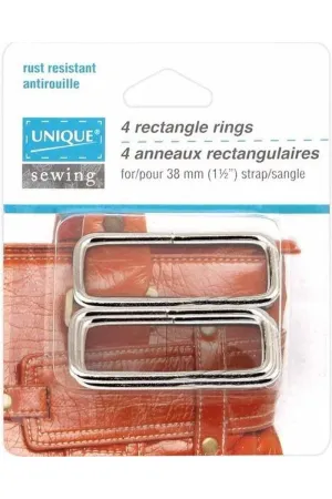 UNIQUE SEWING Rectangle Rings - 38mm (1 1/2") -  4 pcs.