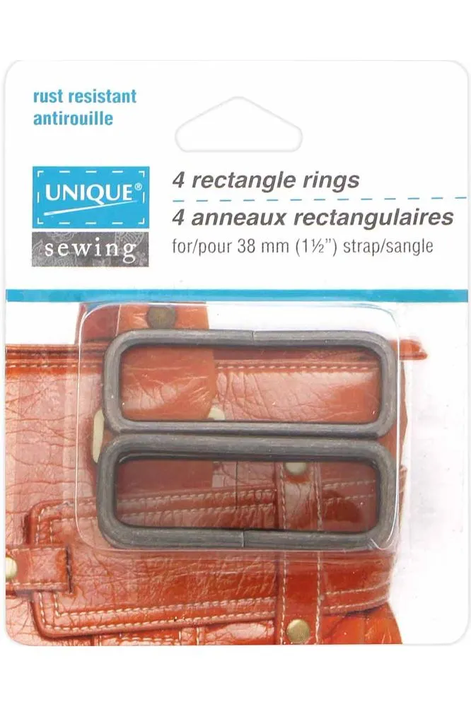 UNIQUE SEWING Rectangle Rings - 38mm (1 1/2") -  4 pcs.