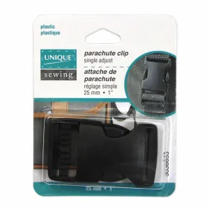 UNIQUE SEWING Single Adjust Parachute Buckle - Plastic - 25mm (1″) - black