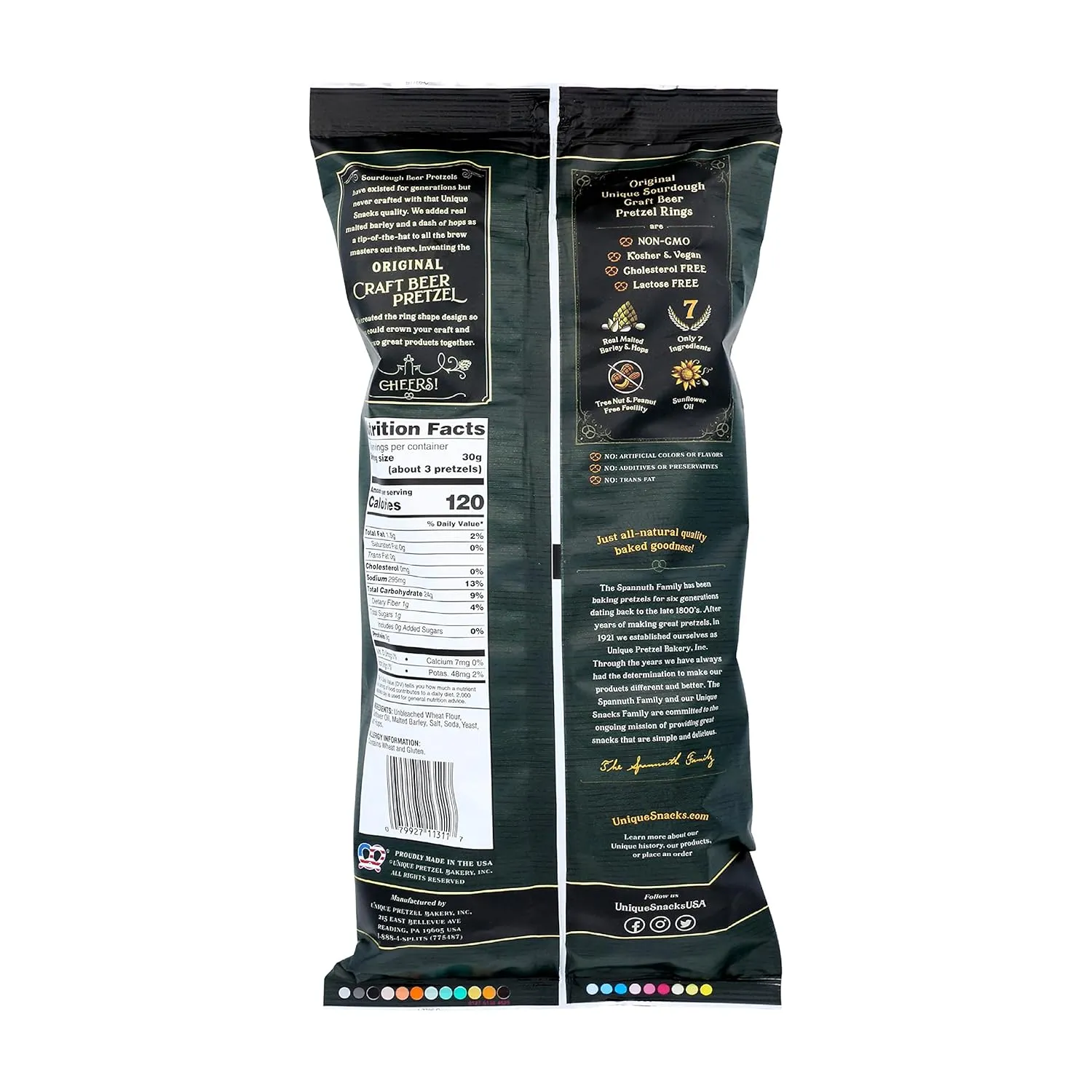 Unique Snacks Sourdough Craft Beer Pretzel Rings, Delicious Homestyle Baked Snack Bag, Vegan, OU Kosher, and Non-GMO Food, No Artificial Flavor, 11 Oz. Bag, Pack of 12