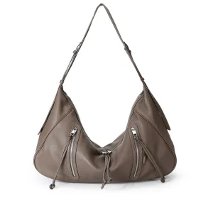 Ursula V11 En 2 Styles Grand Sac Drapé Hobo Ou Bandoulière - Cacao