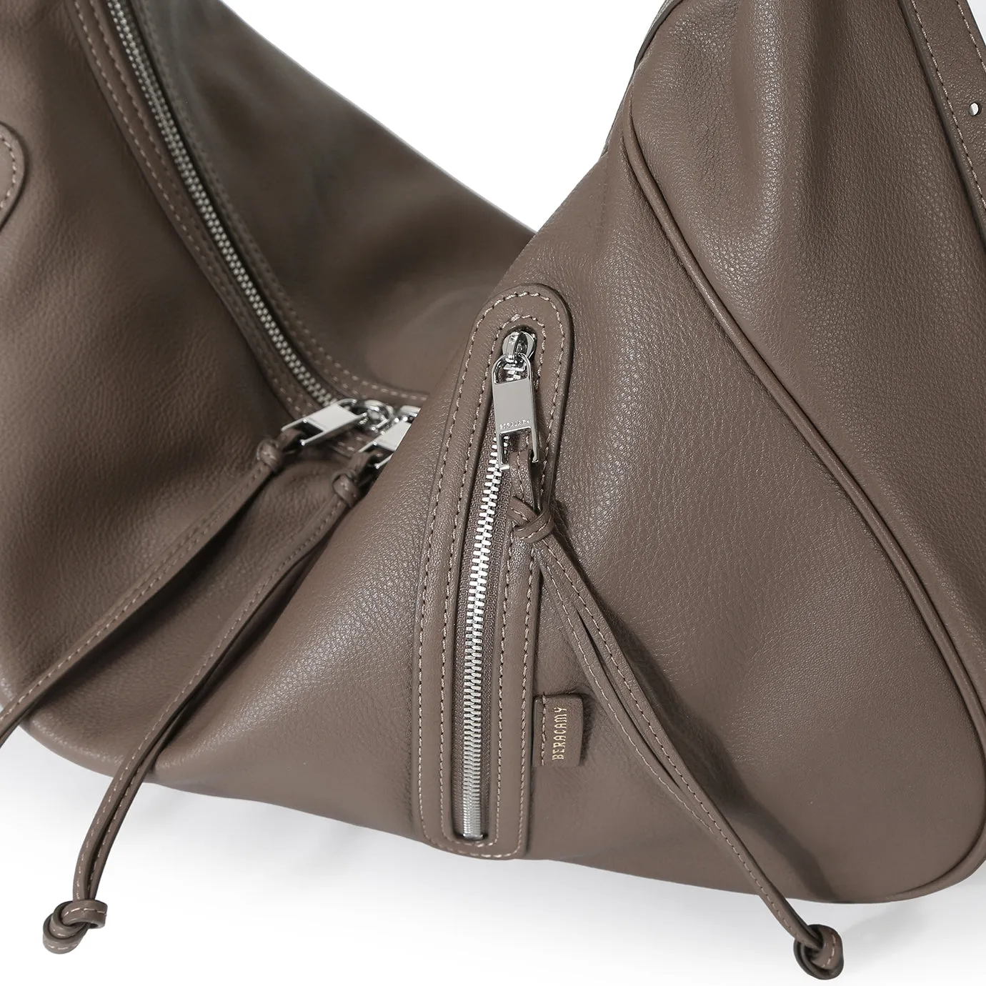 Ursula V11 En 2 Styles Grand Sac Drapé Hobo Ou Bandoulière - Cacao