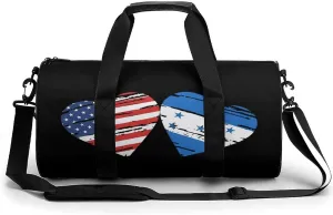 US Honduras Flag Heart Novelty Large Duffel Bag Lightweight Gym Bag Travel Tote Bags