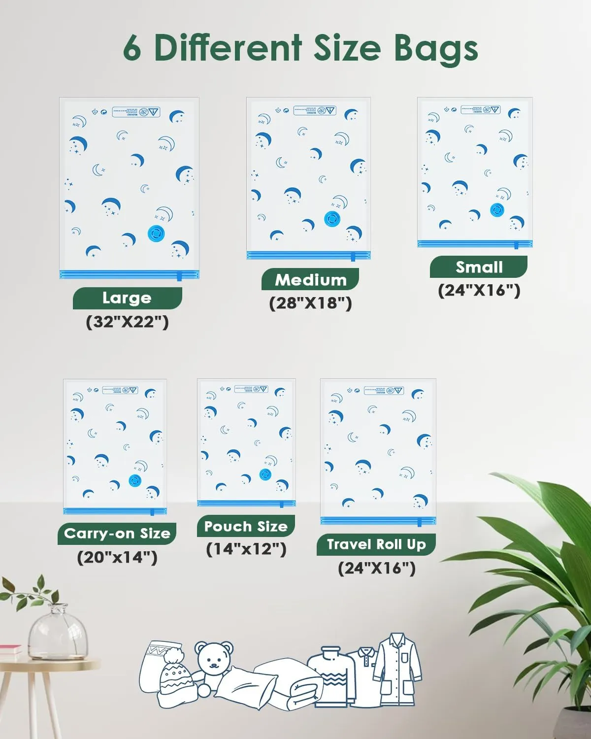 Vacuum Storage Bags with Electric Pump, 35 Pack Vacuum Sealed Bag with 1500mAh Rechargeable Battery for Clothes, Blanket, Duvets, Pillows, Comforters, Travel