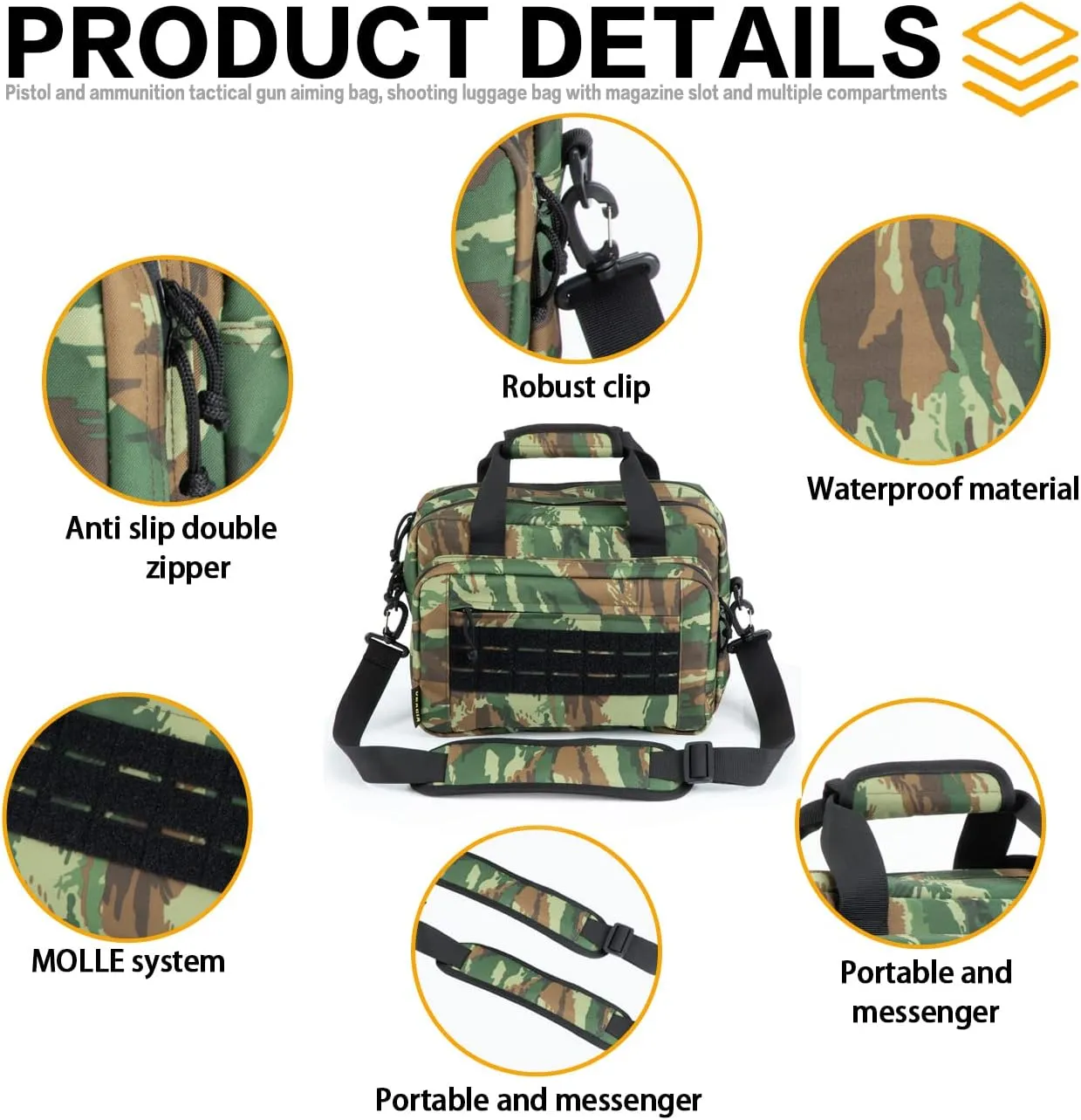 VEAGIA Range Bag,Pistol Case,Gun Range Bags For Handguns And Ammo Pouch 2 Pistols Soft Carrying Shooting Bag