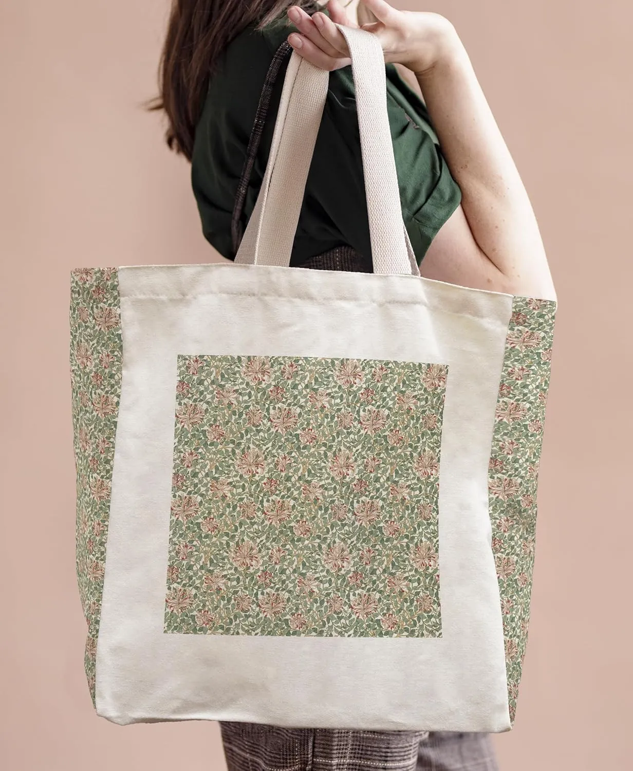 Vintage Aesthetic Canvas Tote Bag Reusable Personalized Shoulder Shopping Bag,